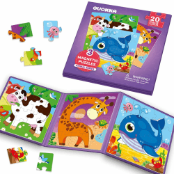 🧩 Magnetspiel für Kinder ab 2-3 Jahre - Tierpuzzles Lernmagnet-Geschenk