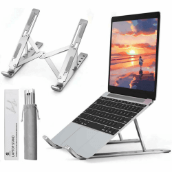 🌟 AiTodos® Laptop Ständer aus Aluminiumlegierung | 6 Gänge Anpassen | Leicht & rutschfest | Faltbarer Tragbarer Laptopständer