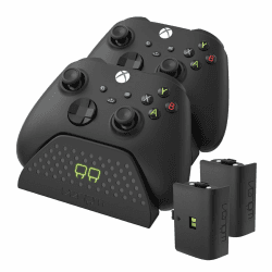 🎮 Venom Doppel-Ladestation mit 2 x wiederaufladbaren Akkupacks — Schwarz (Xbox Series X & S/Xbox One)