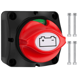 🔋 Batterie Trennschalter 12V 24V 48V Batterieschalter 1-2-Both-OFF, 275A Hauptschalter Stromschalter Akku Trennen Master für Auto LKW Boot Jacht Wohnwagen Motorrad KFZ 🔴⚫