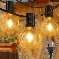 Ollny Lichterkette Außen 5 M mit Netzbetrieb 🌟 Wasserdichte LED-Lichterkette für Garten 🎉
