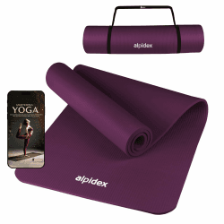 ALPIDEX Yogamatte 183 x 60 x 0.8 cm mit E-Book und Tragegurt 🧘