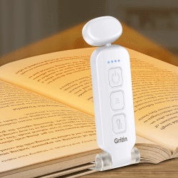 Gritin Leselampe Buch Klemme - LED Leselicht mit 3 Farbtemperatur Modi & 5 Dimmbare Helligkeiten 📚💡