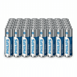 🔋 Philips Ultra AA Alkali-Batterien - Langlebige Batterien für Fernbedienungen, Spielzeug und Uhren, 40 Stück