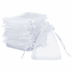 Naler 120 x Organza Säckchen Weiß Organzabeutel Schmucksäckchen Geschenktüten - 7 x 9 cm ✨🎁