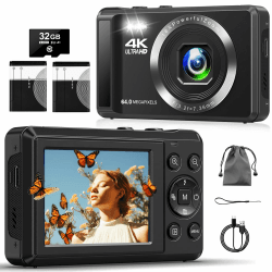 📸 Digitalkamera 4K 64MP mit 32GB Karte 🌟