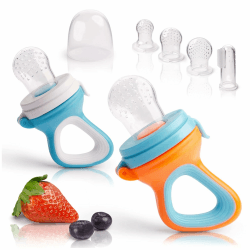 👶🍎🥦 Fruchtsauger für Baby & Kleinkind Set + 6 Ersatz-Sauger | Sicher & BPA-frei