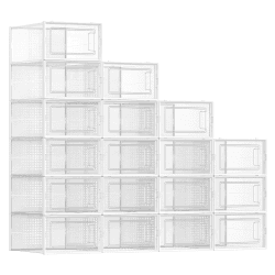 👠📦 SONGMICS Schuhboxen, 18er Set, transparent-weiß LSP18SWT - Deal des Tages!