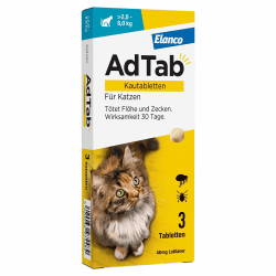 AdTab Kautablette für Katzen: Effektiver Floh- und Zeckenschutz 🐱💊