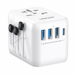 🔌 LENCENT Universal Reiseadapter: 5-in-1 Weltweiter Adapter mit USB & Typ-C ⚡