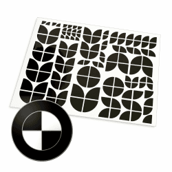 🚗🏍️ Aufkleber für BMW Zeichen Emblem Logo | 130 tlg. | Schwarz glänzend
