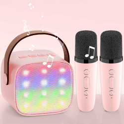 Premiumversion: Karaoke Maschine mit 2 Karaoke Mikrofonen für Kinder