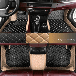Personalisierung Anpassen Autofussmatten - 3D Luxus PU-Leder Auto Fussmatten Massanfertigung