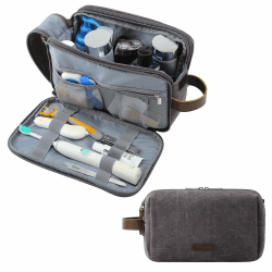 BAGSMART Herren Kulturtasche 🧳 Reise Kulturbeutel Kosmetiktasche mit Doppelter Reißverschlussöffnung