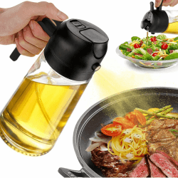 🌿 2 in 1 Ölsprüher zum Kochen - 470ml Glasölflaschen 🍽️