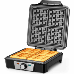 Reemix Waffeleisen für 4 belgische Waffeln | 1200W | Antihaftbeschichtete Platten 🔥🌡️🧼🛡️📦