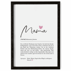 🎁 Fjällräven Definition Poster & Kunstdrucke | Weihnachtsgeschenke, Muttertag | Muttertagsgeschenk Wandbilder | Weihnachten Geschenke für Mama Geburtstag | Wohnzimmer DINA A4 mit Rahmen Schwarz 🖼️