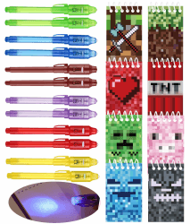 🎉 12 UV-Stift und 12 Notizbuch Mini Pixel Partytüten - Kindergeburtstag Gastgeschenke