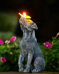 Lustige Hund Figuren mit Schmetterling Solar Deko 🐶🦋