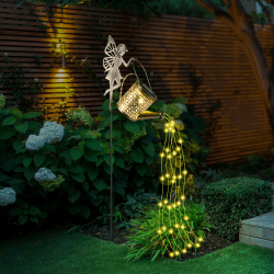 Vintage LED Solar Gießkanne Lichterkette Aussen 🌟