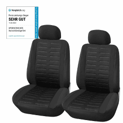 Upgrade4cars Autositzbezüge Set für die Vordersitze | Auto-Schonbezüge Universal Schwarz 😎🚗