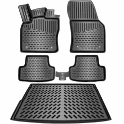 ELMASLINE 3D Gummimatten & Kofferraumwanne Set für VW Touran II (2) 2015-2025 🚗🔝 | Hoher Schutz & Passgenau
