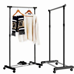 👗🌟 Rollbarer Kleiderständer: Höhenverstellbar & Stabil 🌟👗