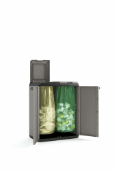 🌿🗑️ Keter 9736000 Split Basic Recyclingschrank, grau/schwarz, 68 x 39 x 85 cm 🌿🗑️