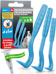 🐶🐱🐴👨 3er Set Zeckenhaken für Hunde, Katze, Pferd & Mensch
