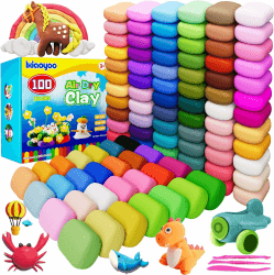 🎨 Modelliermasse Lufttrocknend - 100 Farben Knete Lufttrocknend für Kinder