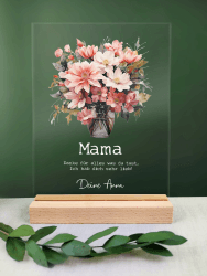 Muttertag - Personalisierter Acryl Blumenstrauß Geschenk 🖤🥰💝🌟🌳