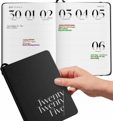 Milula Studios Kleiner Terminplaner 2025 - Buchkalender 11,5 x 16 cm Januar bis Dezember 2025 📅