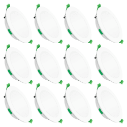 ALUSSO LED Einbaustrahler Ultra Flach 7W 230V, Dimmbar LED Deckenspots 580lm 30mm Einbautiefe, Warmweiß 3000K Neutralweiß 4000K Kaltweiß 6500K Einbauleuchten IP44 für Badezimmer Wohnzimmer, 12er Set 🌟