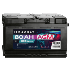 HeyVolt AGM Autobatterie 12V 80Ah 800A/EN Starterbatterie 🚗⚡