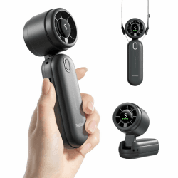 🌀iTURBO Handventilator - 9m/s Hohe Geschwindigkeit - LED-Display - Wiederaufladbarer Akku🌀