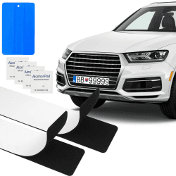 🚗🔖 2 Paar Klett Kennzeichenhalter - Rahmenlos & Selbstklebend