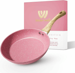 Bratpfanne 20 cm Blassrosa 🍳🌸 - Induktion Pfanne, Antihaftbeschichtung in Profiqualität