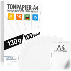 Angebot: 100 BLATT weißes Tonzeichenpapier 130g/m² 🎨📷🎉