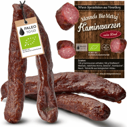 BIO Rind Kaminwurzen - Protein Snack aus 100% Bio-Rindfleisch 🌿🍴💎🏕️🤲