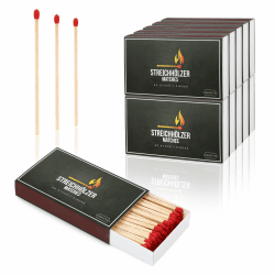 🔥 Streichhölzer Lang 10er Pack á 50 Stück - Sicherheitszündhölzer mit Schachtel 10cm Kaminhölzer 🔥