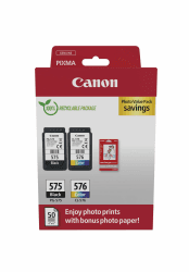 🖨️ Canon Originaltinte PG-575 / CL-576 (2 Tintenpatronen; Schwarz+Farbe) - Photo Value Pack 📸