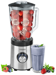 Standmixer 800 Watt 6-Fach Metallmesser 1,5 Liter 5 Stufen Glas Edelstahl 🥤🍹