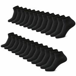 Sneaker Socken Herren & Damen bio Baumwolle 12 Paar Sneakersocken Kurze Socken Sportsocken Halbsocken Socks Unisex Schwarz Weiß Grau
