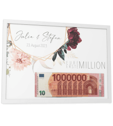 Personalisiertes Geldgeschenk Hochzeit mit Namen | A4 (21x30 cm) Rahmen wählbar