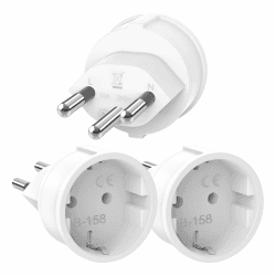 🔌🌍 Oblinple 3 Stück Schweiz Reiseadapter - DE zu CH Adapter - EU zu CH Steckdosenadapter