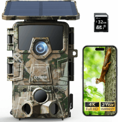 CEYOMUR Solar Wildkamera 4K 30fps, 60MP Wi-Fi 6 Wildkamera 🌞📸