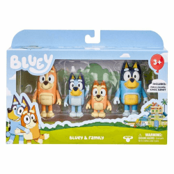 🔵🦴👨‍👩‍👧‍👧 BlueY 4er-Figuren-Set Familie 🎲🐶