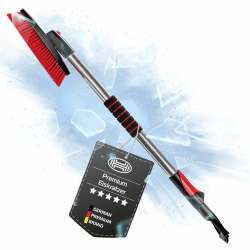 Schneebesen Teleskop 100-160 cm mit Messingklinge Eiskratzer 360 ° drehbar Scheibenkratzer
