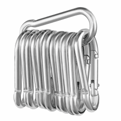 🎒 12 Stück Karabinerhaken belastbar bis 180kg - Perfekt für Rucksack, Hundeleine, Camping!