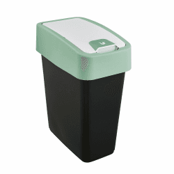 🌿 keeeper Premium Abfallbehälter mit Flip-Deckel, Soft Touch, 10 l, Magne, Nordic Green 🌿